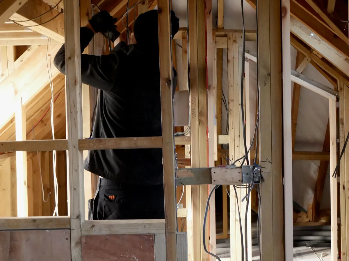 First-fix cabling in a loft conversion