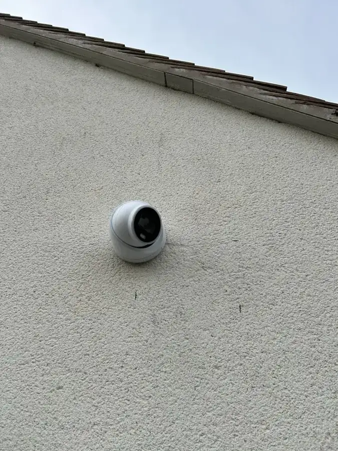 Ubiquiti UniFi camera on the wall of a care home in St Albans