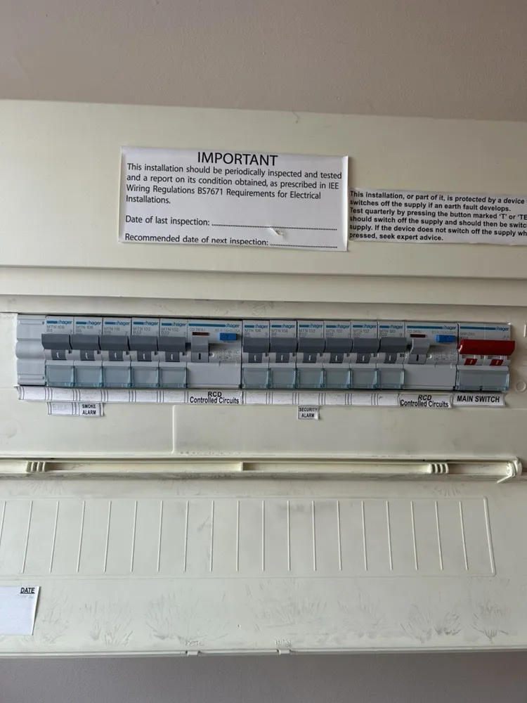 Fuse board in a Chiswell Green house before its EICR