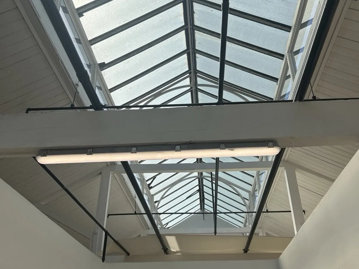 New LED batten under the glazed roof