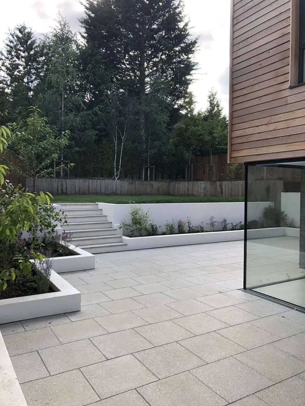 Terrace and garden of a new-build house