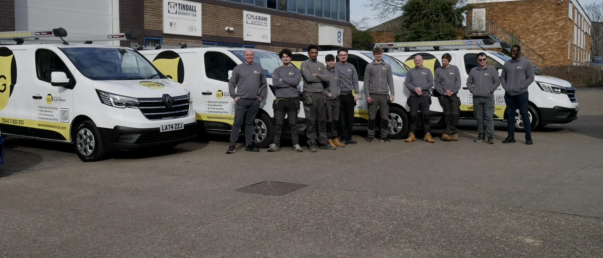 SEG engineers and vans