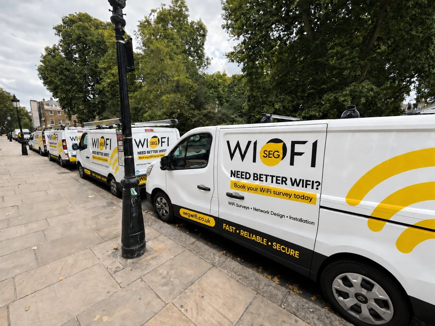 SEGwifi vans offering Wi-Fi surveys, network design and installation